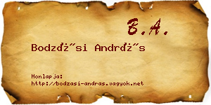 Bodzási András névjegykártya