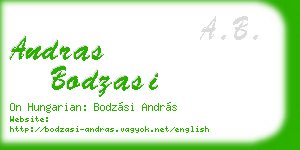 andras bodzasi business card